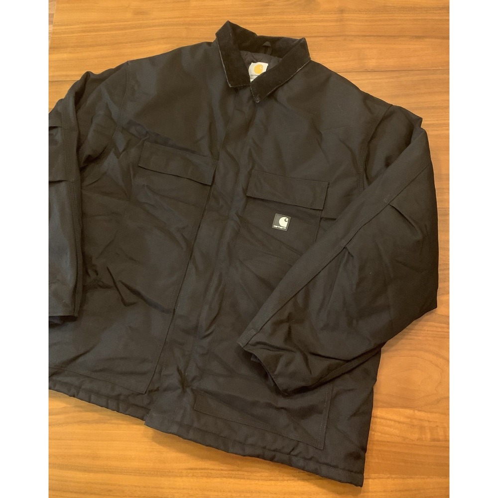Carhartt Coat Jacket Mens 2XL C55 BLK Arctic Yukon Barn Chore Corduroy Collar